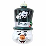 NFL Philadelphia Eagles Blown Glass Top Hat Snowman Ornament
