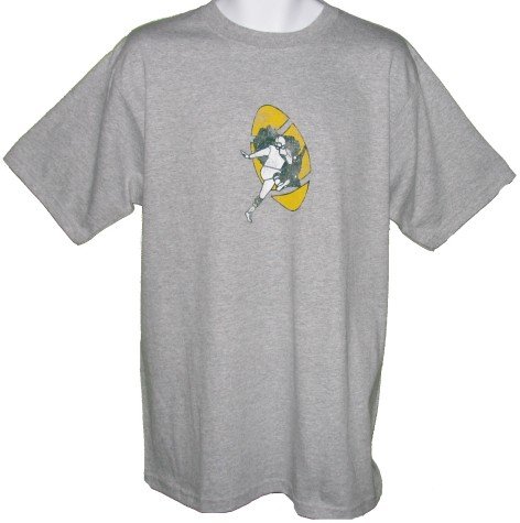 Mens Green Bay Packers #15 Bart Starr Ash Vintage Name and Number Tshirt - M