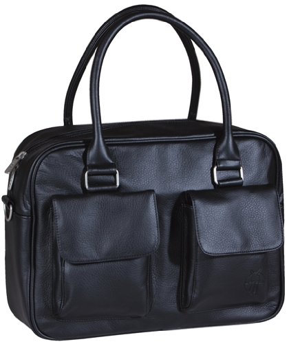 Lassig Fashion Urban Eco-Friendly Diaper Bag, Faux Leather Black