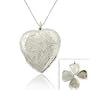 Sterling Silver Flower 4-Way Locket Pendant
