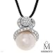 Mikimoto 18K White Gold Pearl and 0.3 CTW Color F VS1 Diamond Ladies Necklace. Length 17 in. Total I