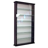 EXHIBIT - Solid Wood 6 Shelf Glass Wall Display Cabinet - Black
