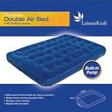 Outdoor Living : FLOCKED DOUBLE AIR BED WITH BUILT IN PUMP/ INFLATABLE