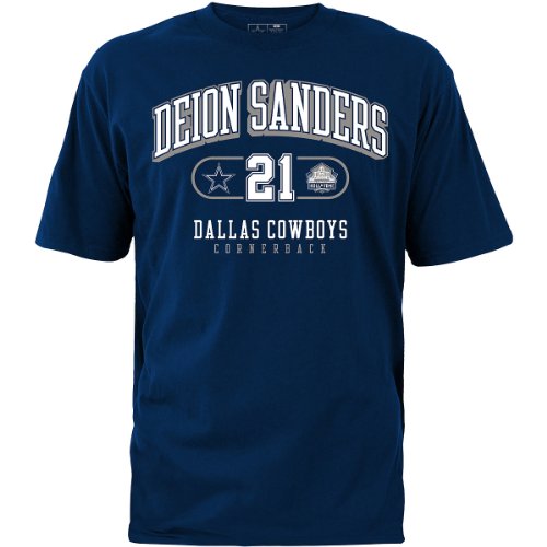Dallas Cowboys Deion Sanders Hall of Fame Class of 2011 Stat T-Shirt Large