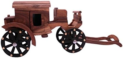 Handcrafted Wooden Replica Of Victoria Cart Wooden Handicraft Showpiece By Emblazon Arts