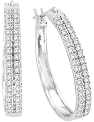 10K Gold 0.25cttw Two Row Simply Yours Diamond Hoop Earring