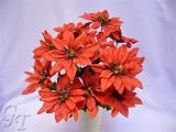 Review   / Artificial Christmas Flower 14 Heads Poinsettia Bush (Red)