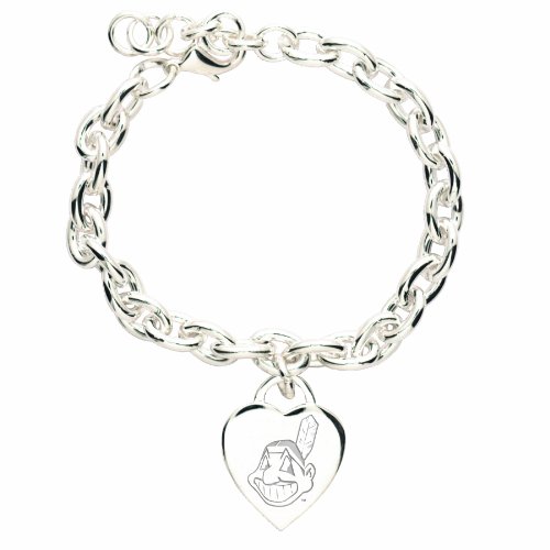 MLB Cleveland Indians Heart-Charm Bracelet