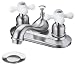 Hardware House 145201 Double Handle Lavatory Faucet with Pop-Up and Porcelain Cross H...