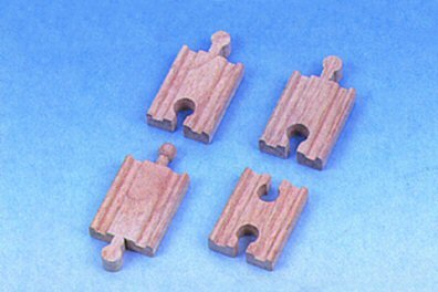 Big Jigs Wooden Train Railway System - Spare Straight Mini Track x 4 (Compatible with leading wooden rail systems) - Wooden Toy