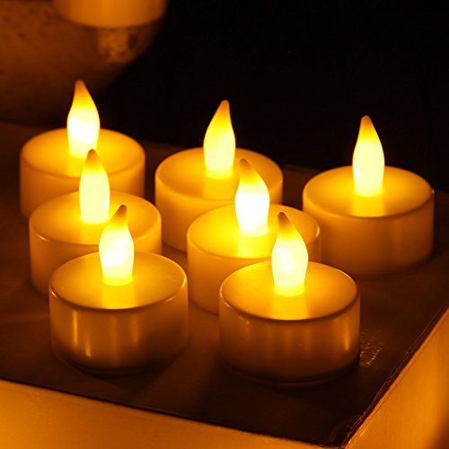 Flameless LED Tea Light Candles, Realistic, Battery Powered, Unscented