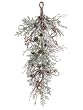 36" Rustic Woodland Iced Artificial Christmas Teardrop Swag