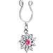 Crystalline Pink Gem Snowflake Clip on Nipple Shield