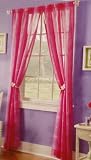 Set of 2 Hopscotch Sheer Curtain Panels Pink- 84