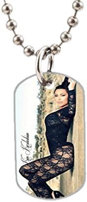 Kim Kardashian design custom Big Size Oval Dog Tag，Silver animal tags，useful as key chain, luggage tag.