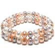 HinsonGayle Multicolor Double Strand 8-9mm Pearl Stretch Bracelet