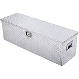 Giantex 49"x15"Aluminum Tool Box Tote Storage for Truck Pickup Bed Trailer Tongue W/Lock
