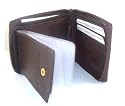 Mens Genuine Brown LEATHER ZIPPER Bifold Wallet and Credit Card Holder