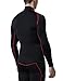 TSLA Men's UPF 50+ Mock Long Sleeve Compression Shirts, Athletic Workout Shirt, Base Layer for Water Sports, BLM Edition Black & Red, X-Large