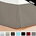 LUX Décor King Bed Skirt 16 Inch Drop - Brushed Microfiber Pleated Bed Skirt - Easy Fit, Wrinkle & Fade Resistant (King, Grey)