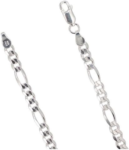 Sterling Silver Figaro 5mm 24" Mens Necklace Chain Italian Italy Solid .925
