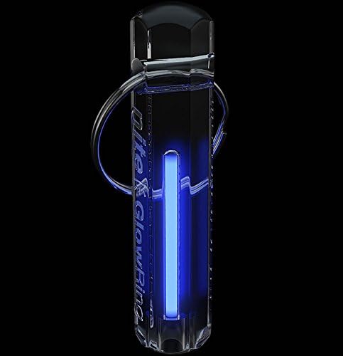 Original Nite Tritium Lamp Glowring keyring - NEW Clear Case - illuminates for up to ten years - Glow (UV Blue)