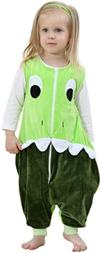 Mycloth IDGIRL Baby Kids Toddler Flannel Zipper Pajamas Jumpsuit Romper (6 Years Old, Green)