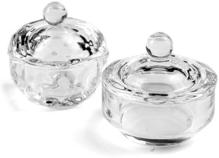 2 pcs New For Liquid Powder Tool Crystal Dappen Dish Nail Art Acrylic