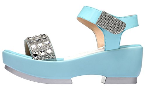 Guciheaven Women New Style Beautiful Cute Platform Peep-toe Casual Sandals Shoes(5.5 B(M)US, Cyan)