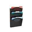 Wall Pockets, Steel, 12"x3-1/4"x17-1/4", 3 Count, Black