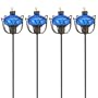 18" Mini Decorative Glass Garden Lamp Torches Blue 4 Pack