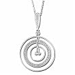 0.20Ct.T.W. Round Brilliant Cut Diamonds, 14K White Gold. TriCircle Diamond Fancy Necklace