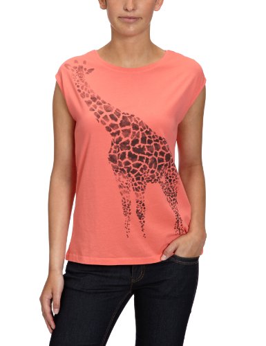 VERO MODA Damen T-Shirt, 10078195 GIRAFFE CAPSLEEVE T-SHIRT, Gr. 38 (M), Pink (DUBARRY) Preisvergleich