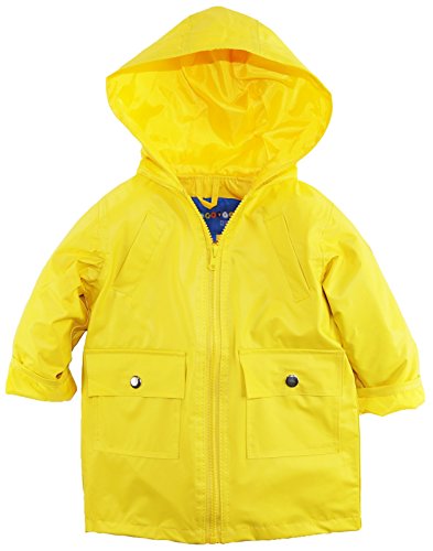 Wippette Baby Boys Infant Waterproof Solid Hooded Fisherman Raincoat Jacket, Gold, 12 Months