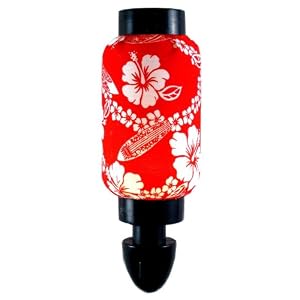 Oriental Real Fabric Shade Lantern Style Night Light, Red and White Flower Nightlight,... by Nightlights