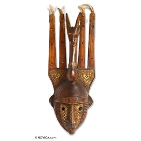 Malian wood mask, 'Bambara Antelope'