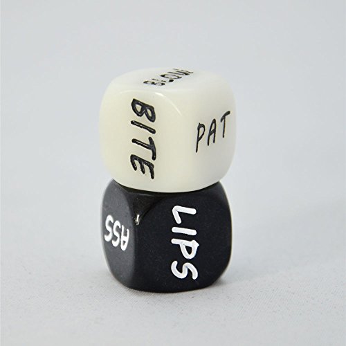 Smartdealspro Black and White Color Funny Adult Fun Toy Love Game Sexy Romance Exrotic Dice 2pcs