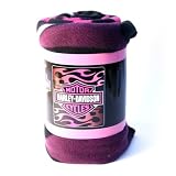Harley Davidson Fleece Blanket for Her - Purple