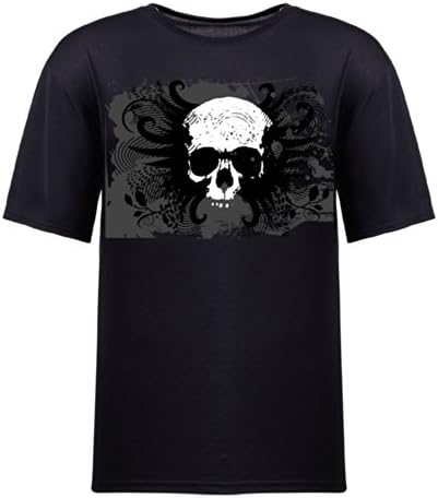 ShuanTe Men's Breakthrough Skull Cotton Crewneck T-shirt