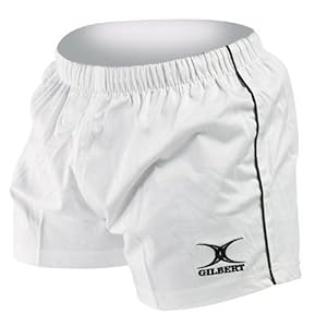 Gilbert Match Rugby Short (White, Large)