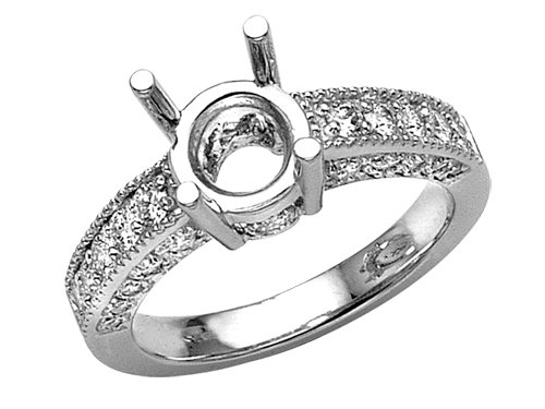 0.60 cts Round Diamonds Engagement Ring - Platinum, 14kt White or Yellow Gold