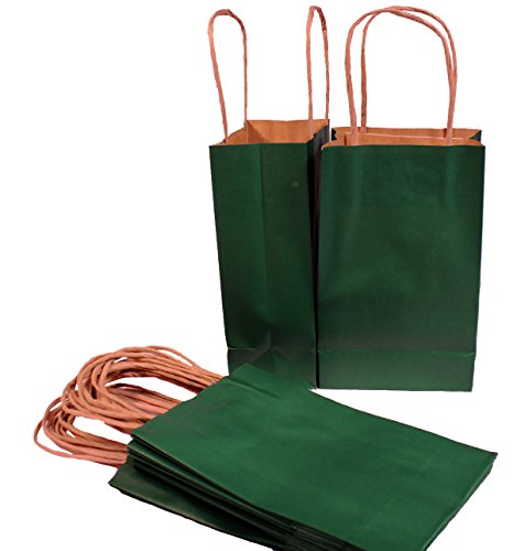 Creative Hobbies® Hunter Green Small Paper Gift Handle Bags, 5.25
