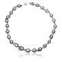 Sterling Silver 11-12mm Dyed Gray Baroque Freshwater Cultured Pearl Necklace, 18"