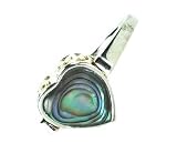 Rotating Iridescent Blue Green Solitaire Heart With Filigree Texture Ring, 925 Sterling Silver Band, Size 7