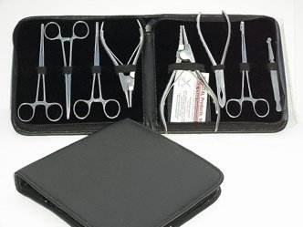 8pc Professional Piercing Tool Kit w/ Case