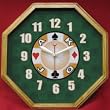 13x13 Octagon Casino Wall Clock Oak - Game Room Products > Neon Clocks > Novelty Clocks