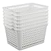 Fiaze 6-Pack White Plastic Storage Basket Organizer, Office Storage Bin