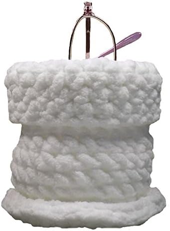 Trine Hand Crocheted Soft Eyeglass Basket - Upright Standing Eyeglass Case or Eyeglass Holder for Desktop, Nightstand, and Countertop - White