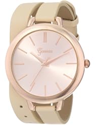 Geneva Womens 8180A-GEN Analog Display Quartz Beige Watch
