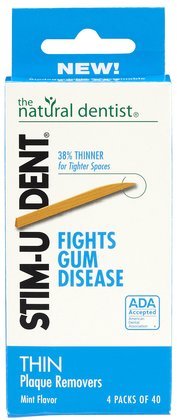 Stim-U-Dent Thin Picks 4 Packets Of 40 Picks-160 ct (Pack of 6)